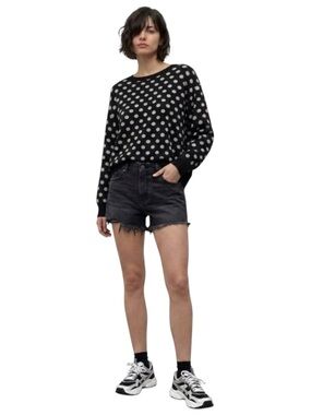H&M Black & Wjite Polka Dot Knit Sweater Relaxed Fit